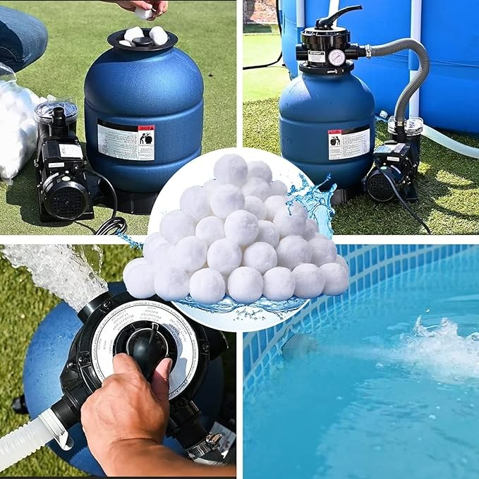 White Reusable Fiber Balls For Perfect Swimming Pool